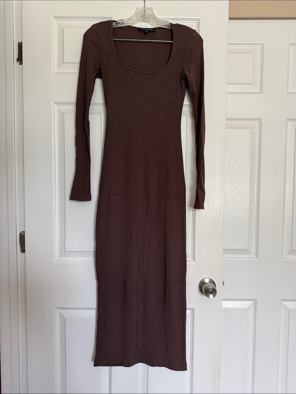 Dynamite Brown Selena Ribbed Maxi Dress XS